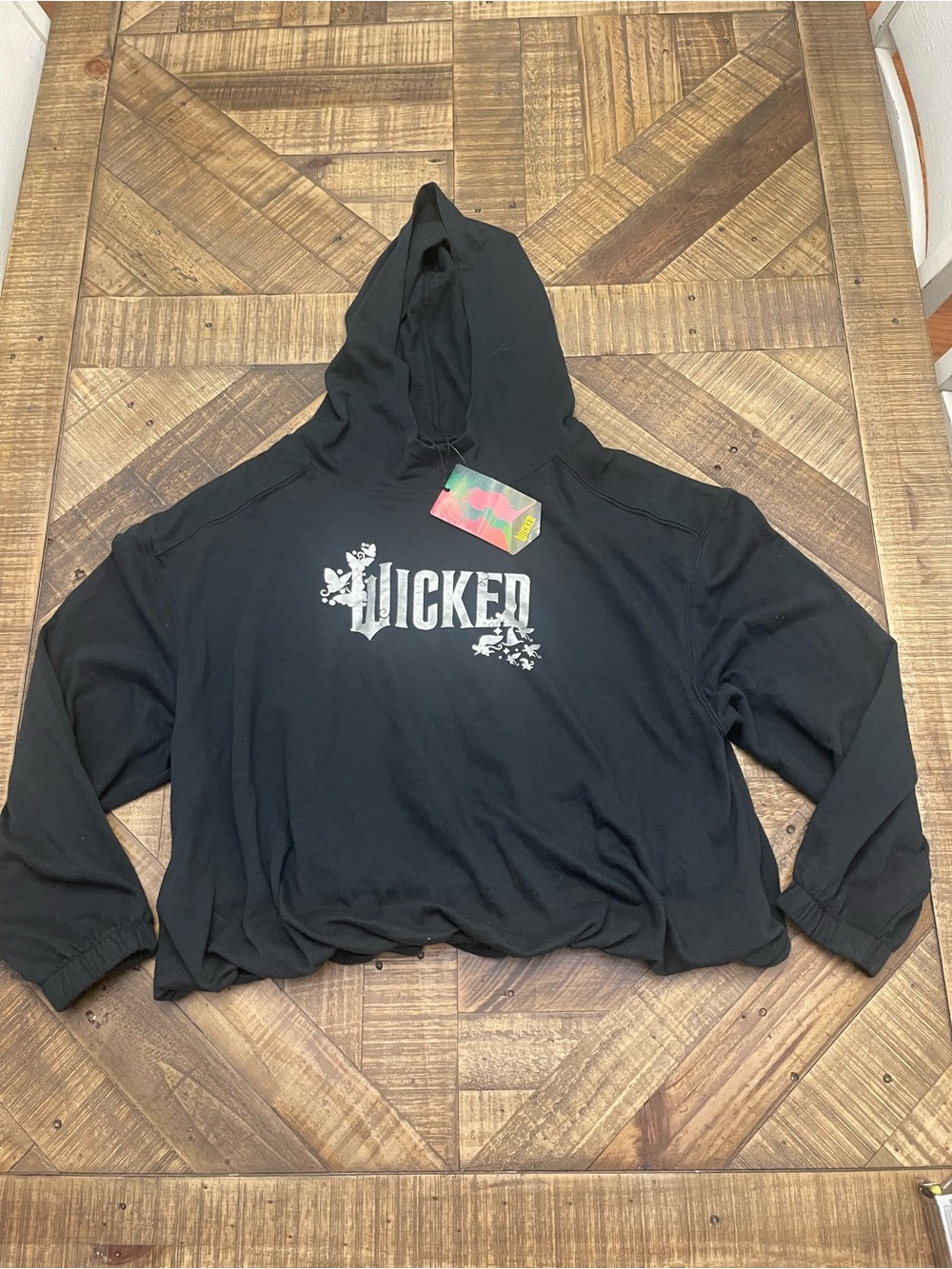 NWT Wicked x Target Black Cropped Graphic Hoodie Flying Monkeys